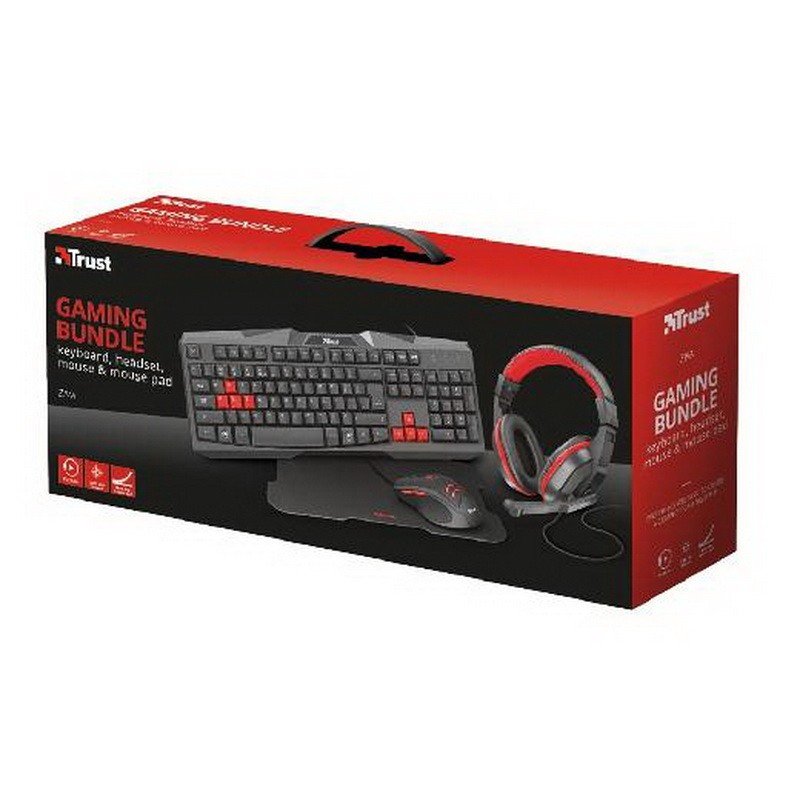 COMBO 4 EN 1 GAMER TRUST ZIVA TECL+MOU+PAD 22312