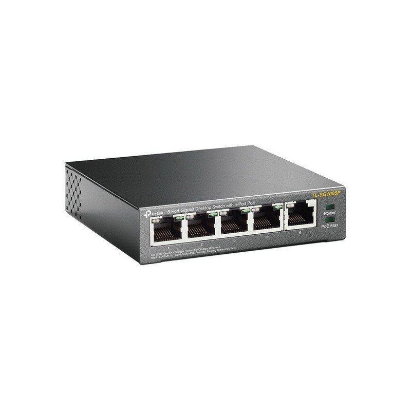 Switch 5 Puertos Gigabit con 4 puertos PoE